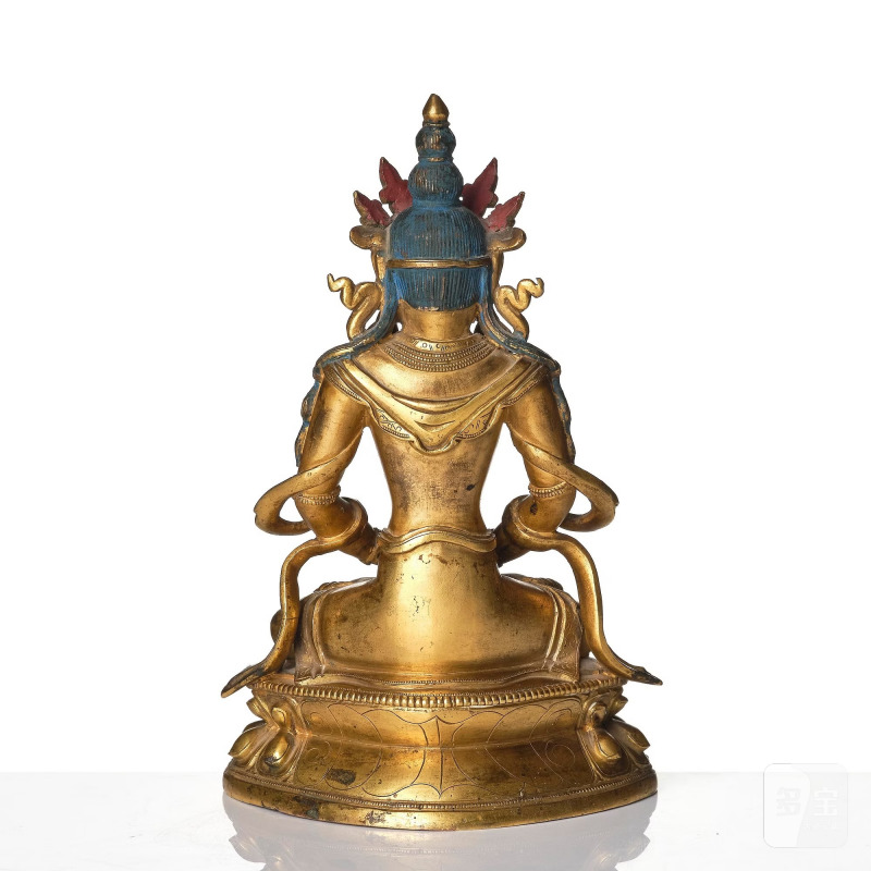 A gilt-bronze figure of Amitayus, - 图4